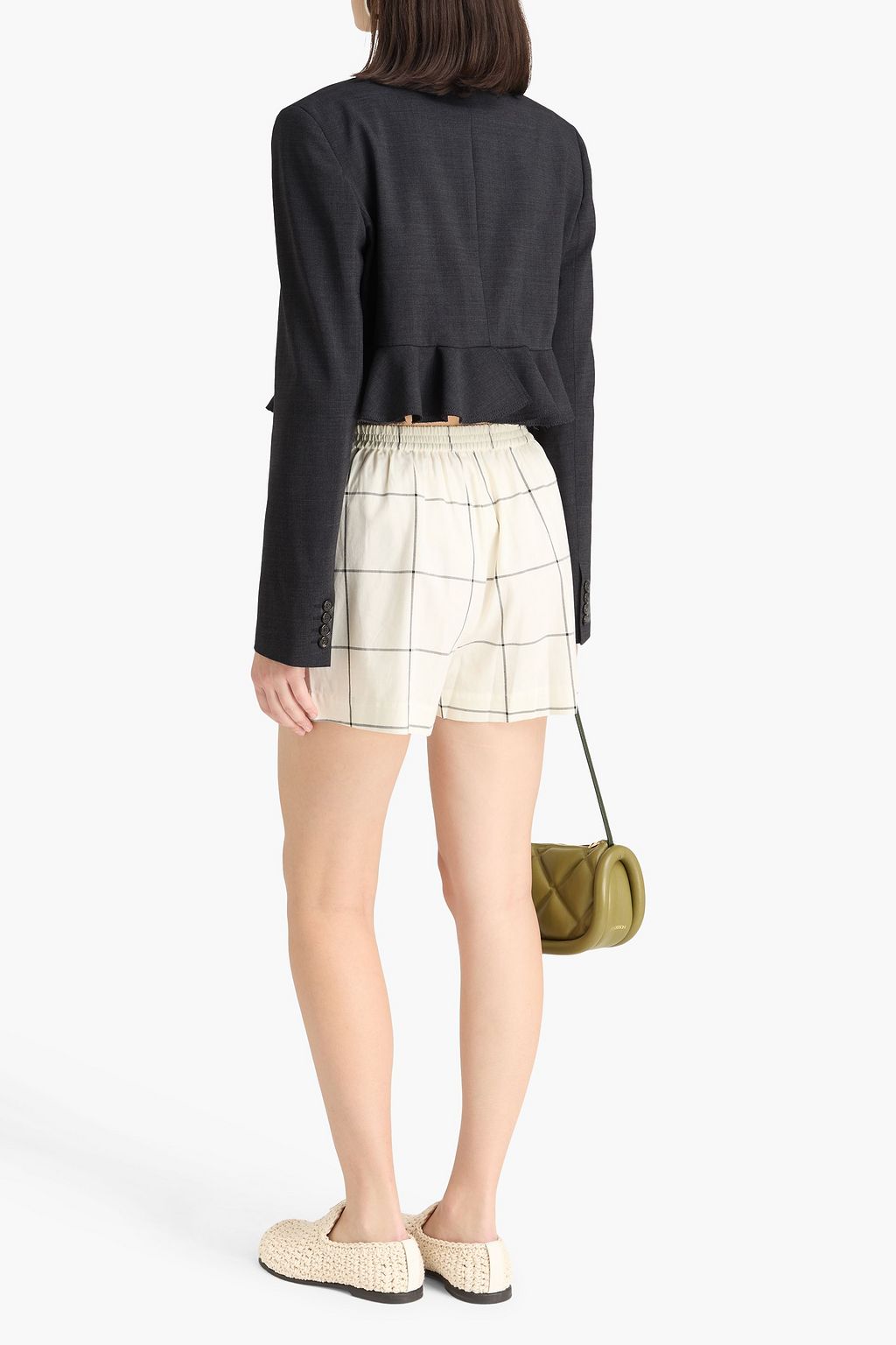 JW ANDERSON Cropped wool-blend crepe blazer