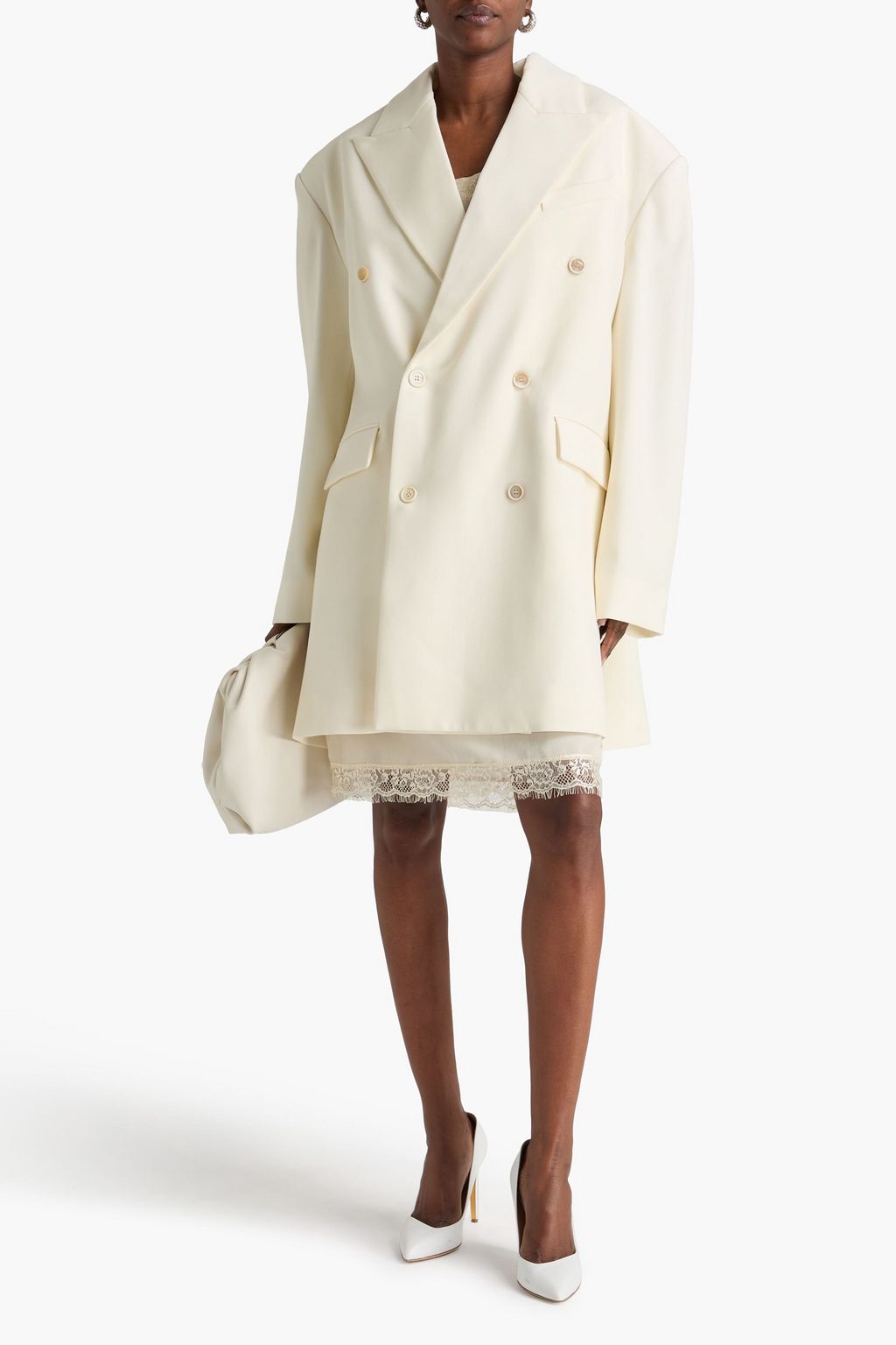 WARDROBE.NYC Double-breasted grain de poudre wool coat