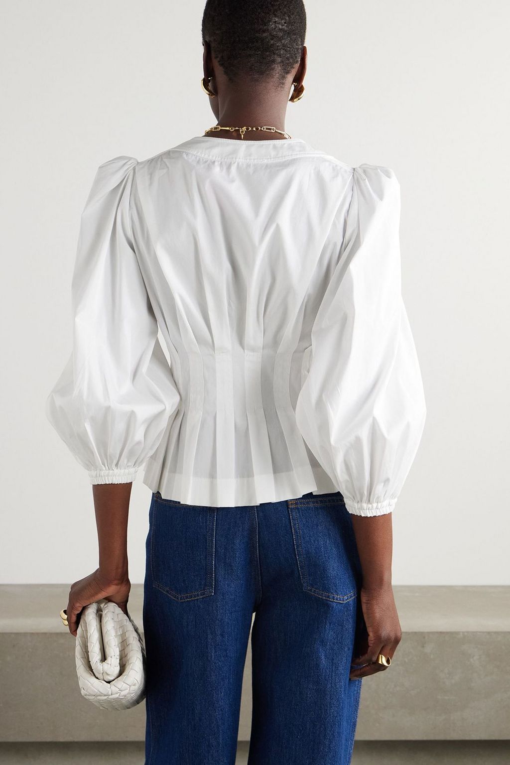 LA DOUBLEJ Primrose cotton-poplin peplum shirt
