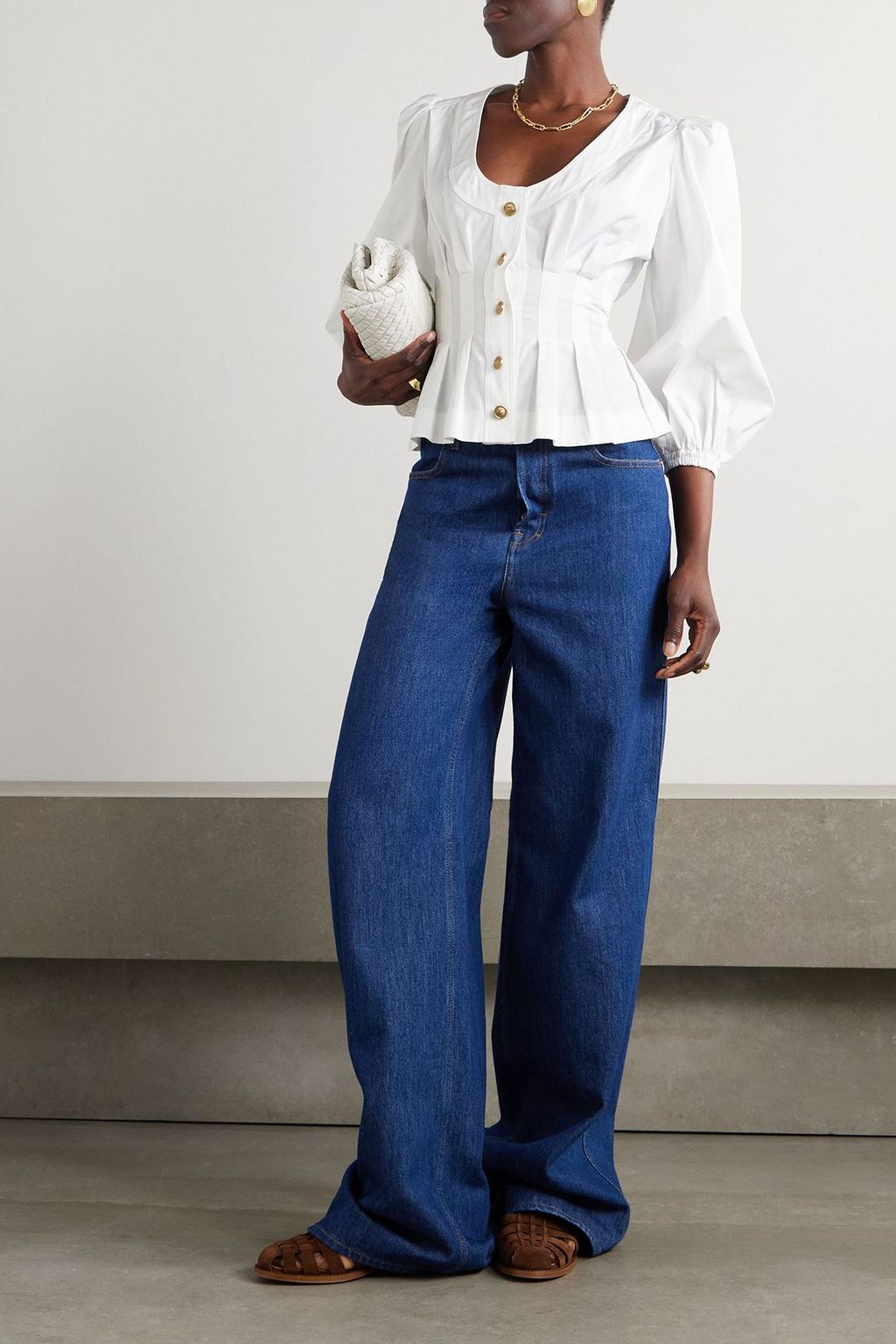 LA DOUBLEJ Primrose cotton-poplin peplum shirt