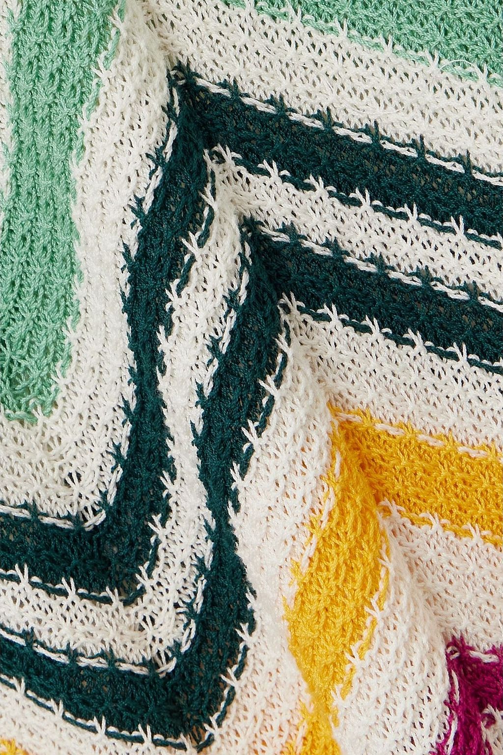 LA DOUBLEJ فستان دازلينج طويل من القطن بحبكة كروشيه بتصميم مخطط