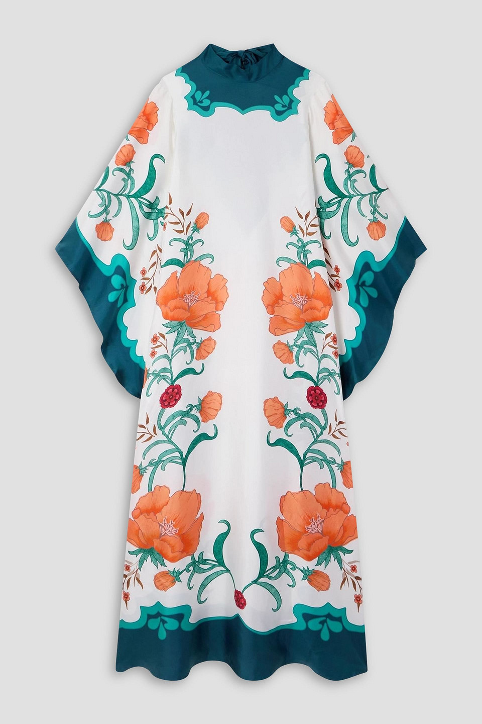 La Doublej Orlebar Brown Magnifico Floral-print Silk-satin Maxi Dress In White