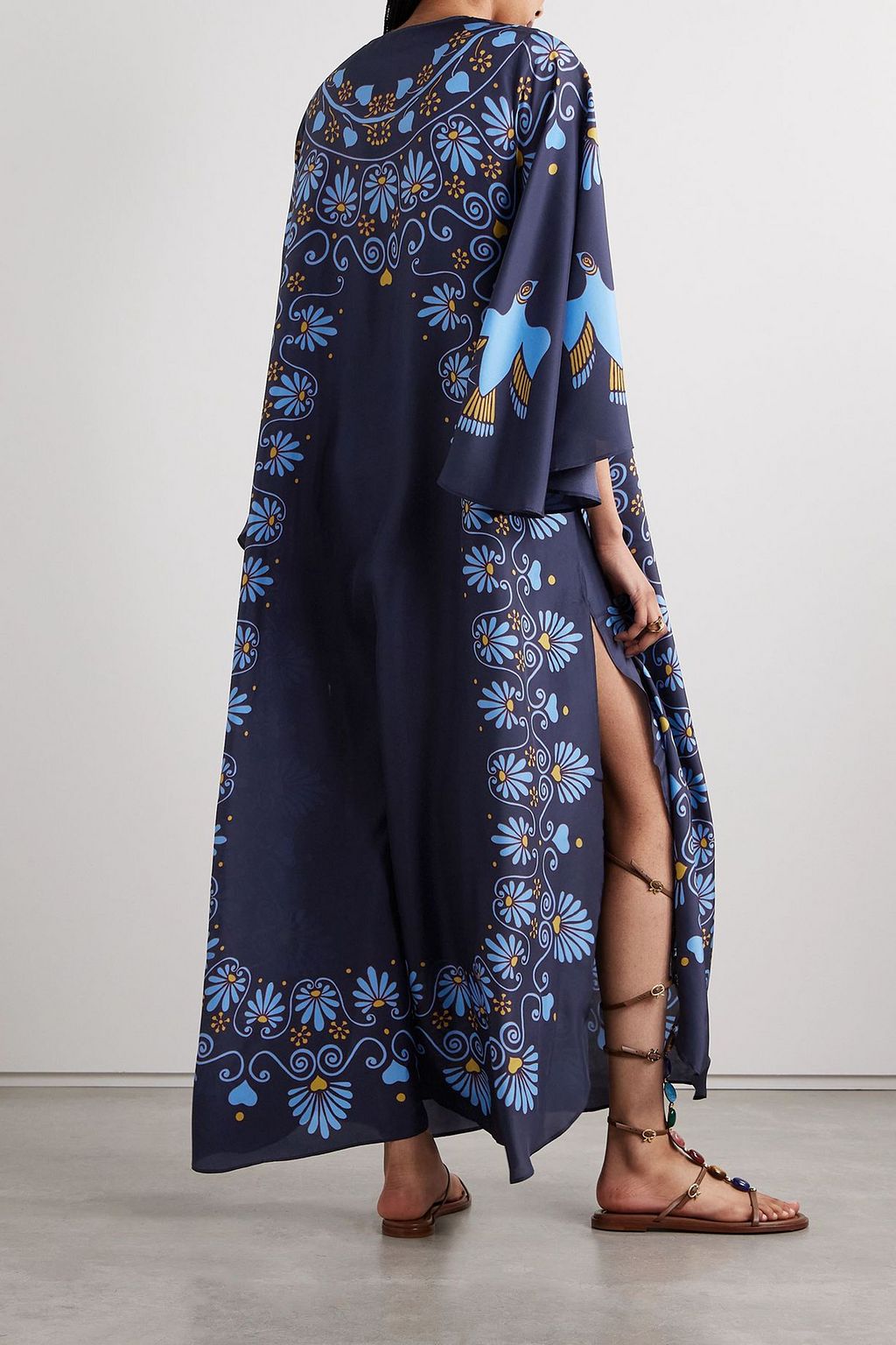 LA DOUBLEJ 프린트 실크 크레이프 드 신 맥시 드레스