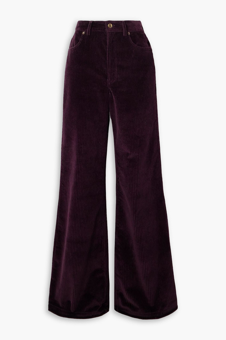 La Doublej The Flare Cotton-blend Corduroy Flared Pants In Purple