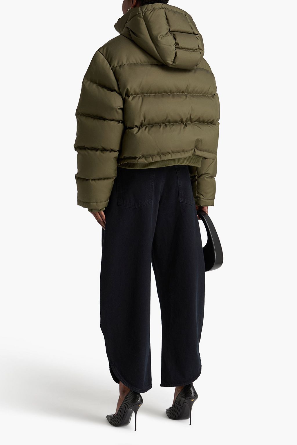 WARDROBE.NYC Quilted shell hooded down jacket