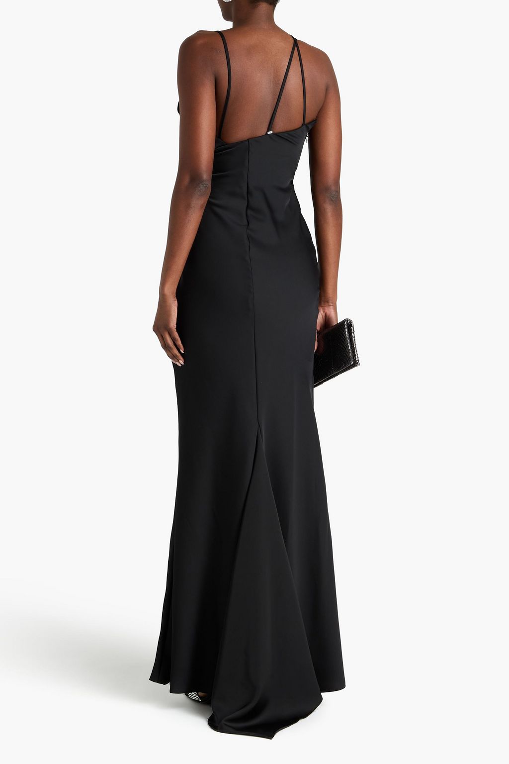 THE ATTICO Melva asymmetric cutout satin gown