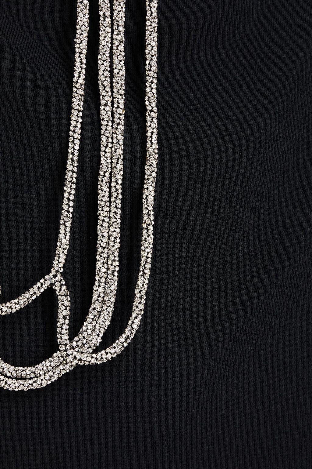 CHRISTOPHER ESBER تنورة بقصّة مستقيمة متوسطة الطول من نسيج مطاطي بحبكة مُزيّنة