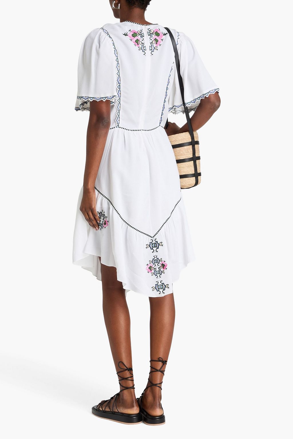 ISABEL MARANT Sinezia embroidered crepe midi dress | THE OUTNET