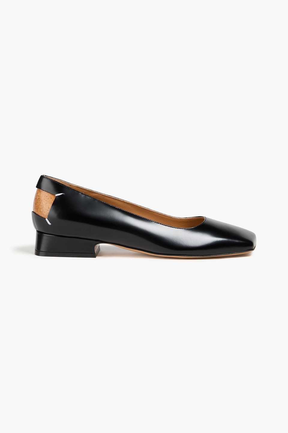 Maison Margiela Leather Ballet Flats In Black