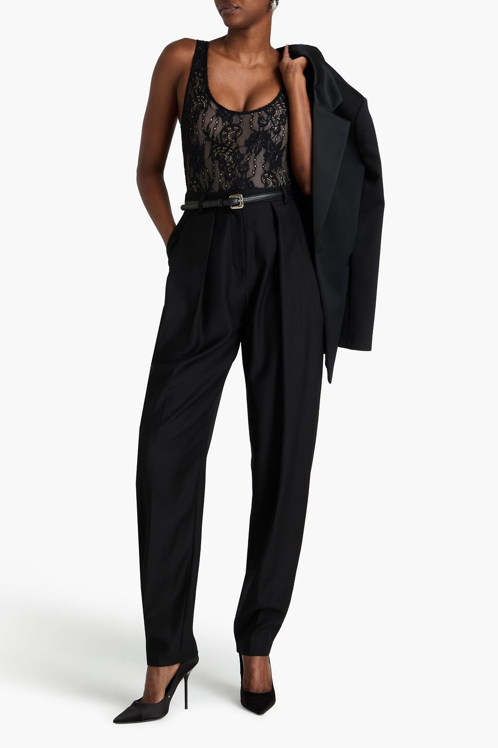 MAGDA BUTRYM Pleated wool-twill tapered pants