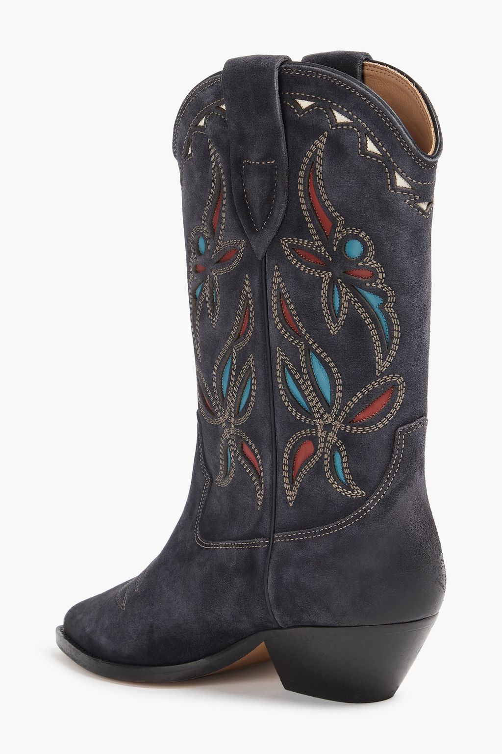 ISABEL MARANT حذاء بوت كاوبوي "ديورتو" من جلد السويد مقصوص بالليزر