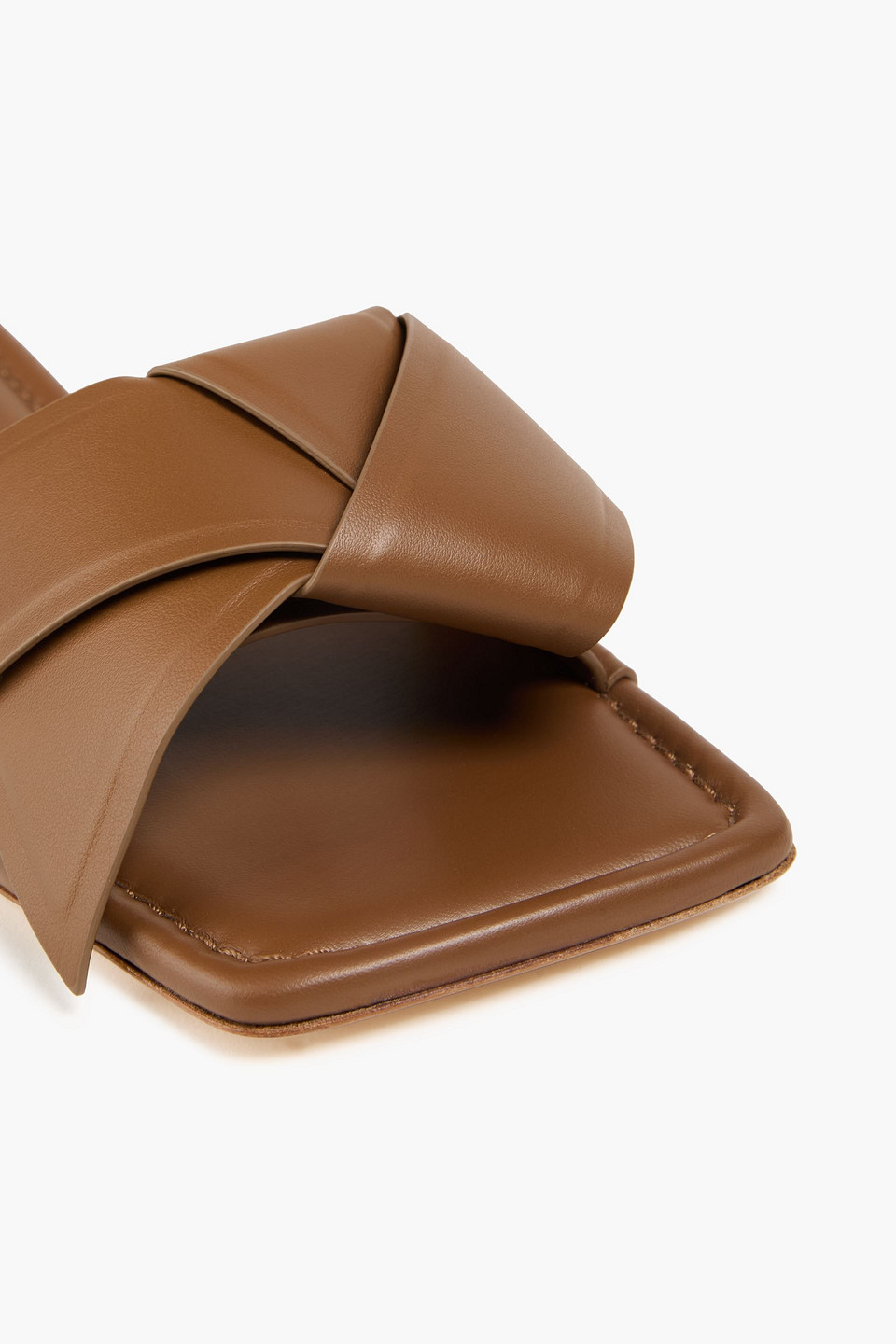Acne Studios Knotted Leather Slides In Brown