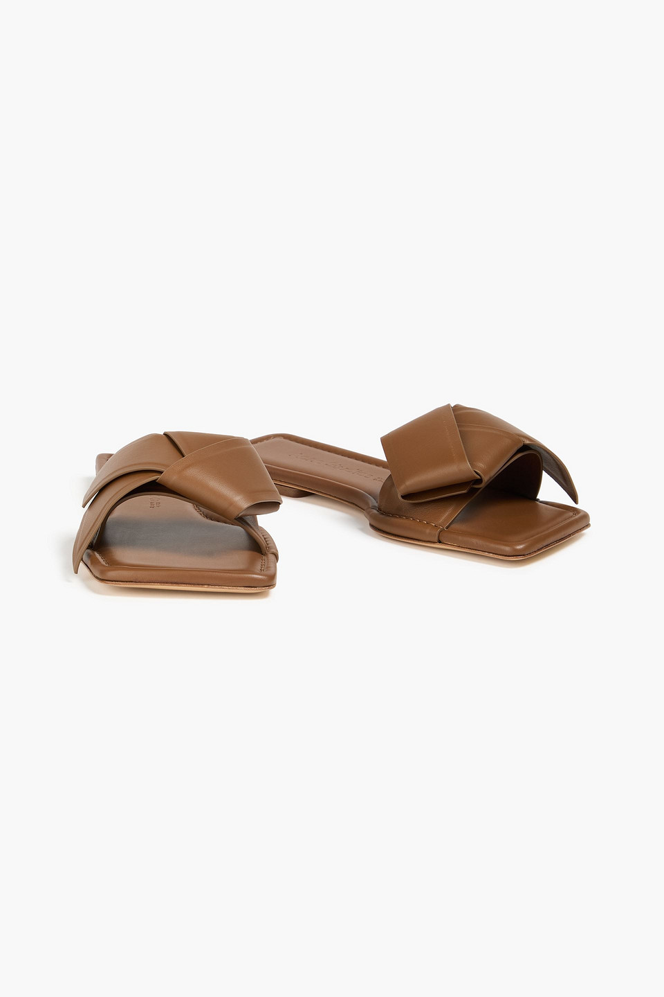 Acne Studios Knotted Leather Slides In Brown