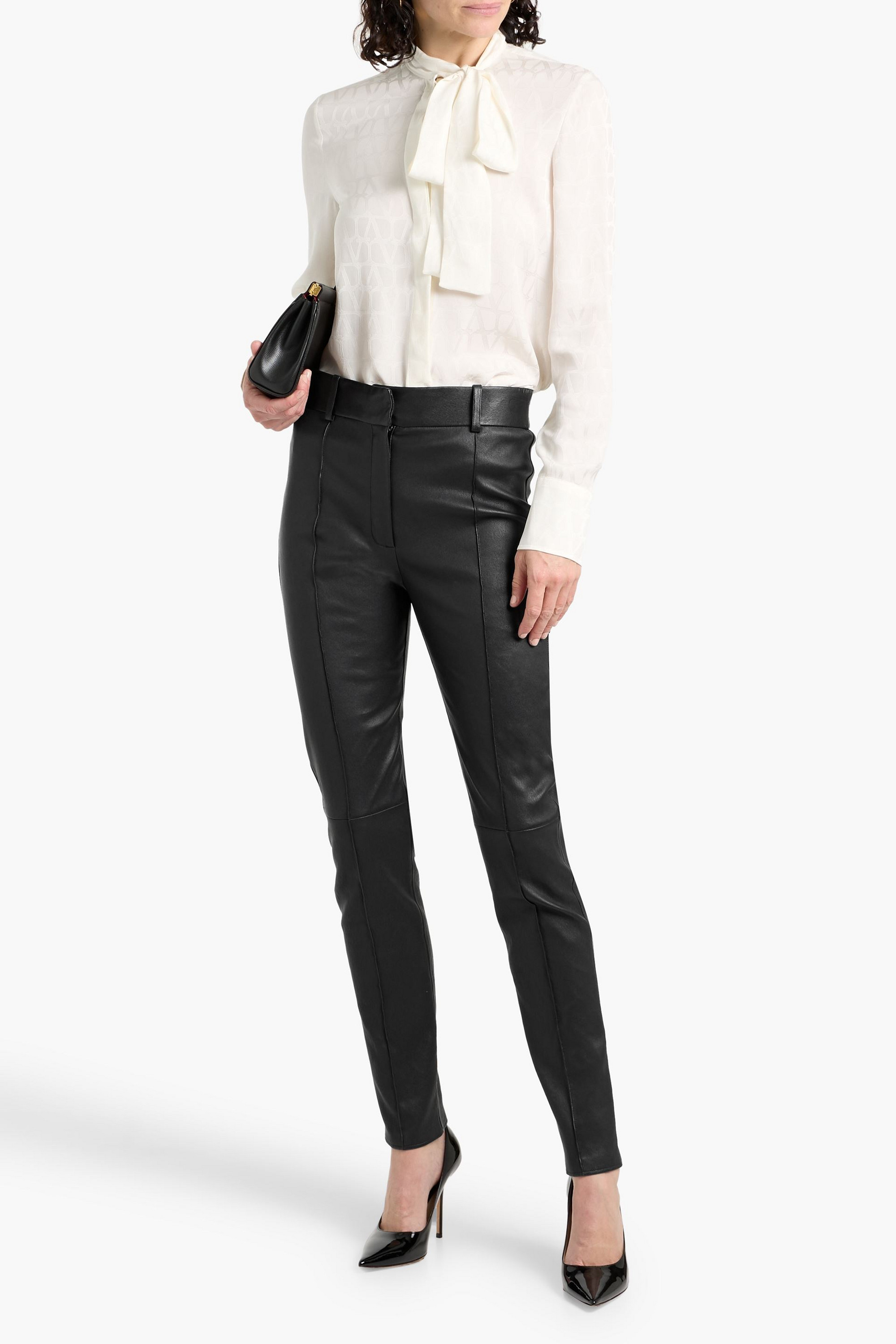 Valentino Garavani Leather skinny pants