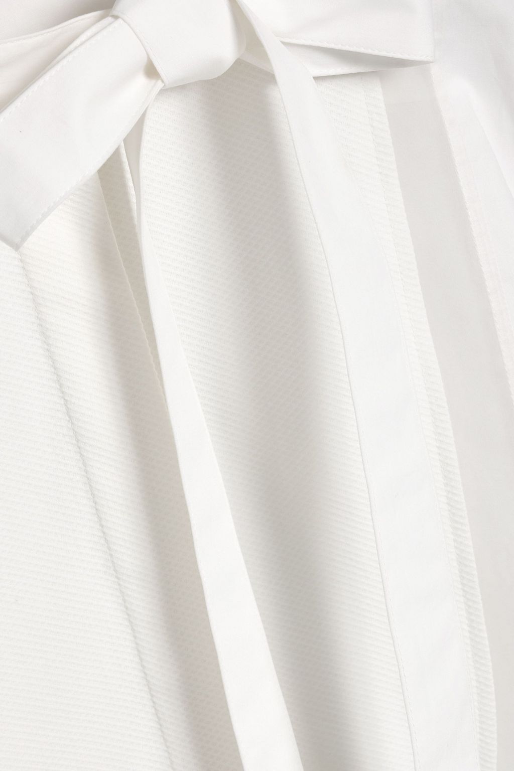 VALENTINO GARAVANI Pussy-bow cotton-piqué and poplin tunic