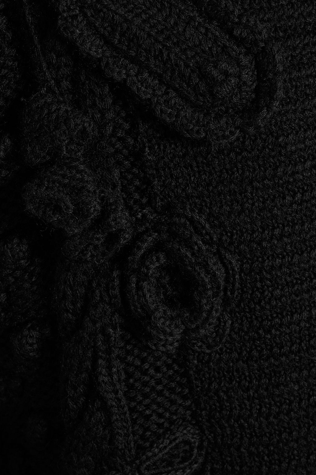 VALENTINO GARAVANI Floral-appliquéd cable-knit wool cardigan