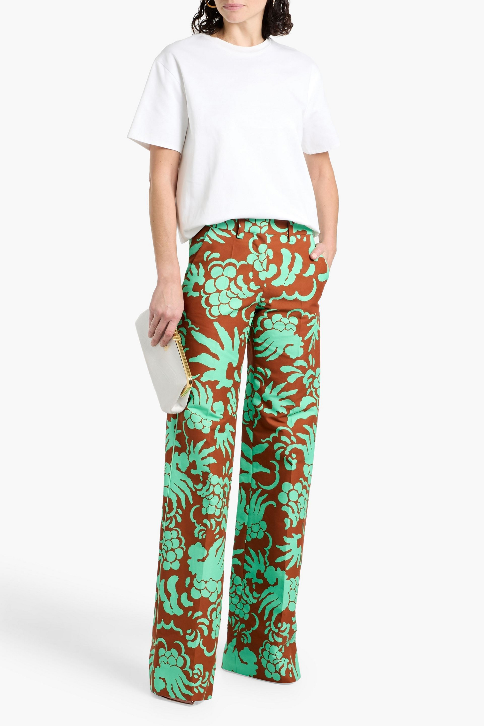 Valentino Garavani Printed cotton wide-leg pants