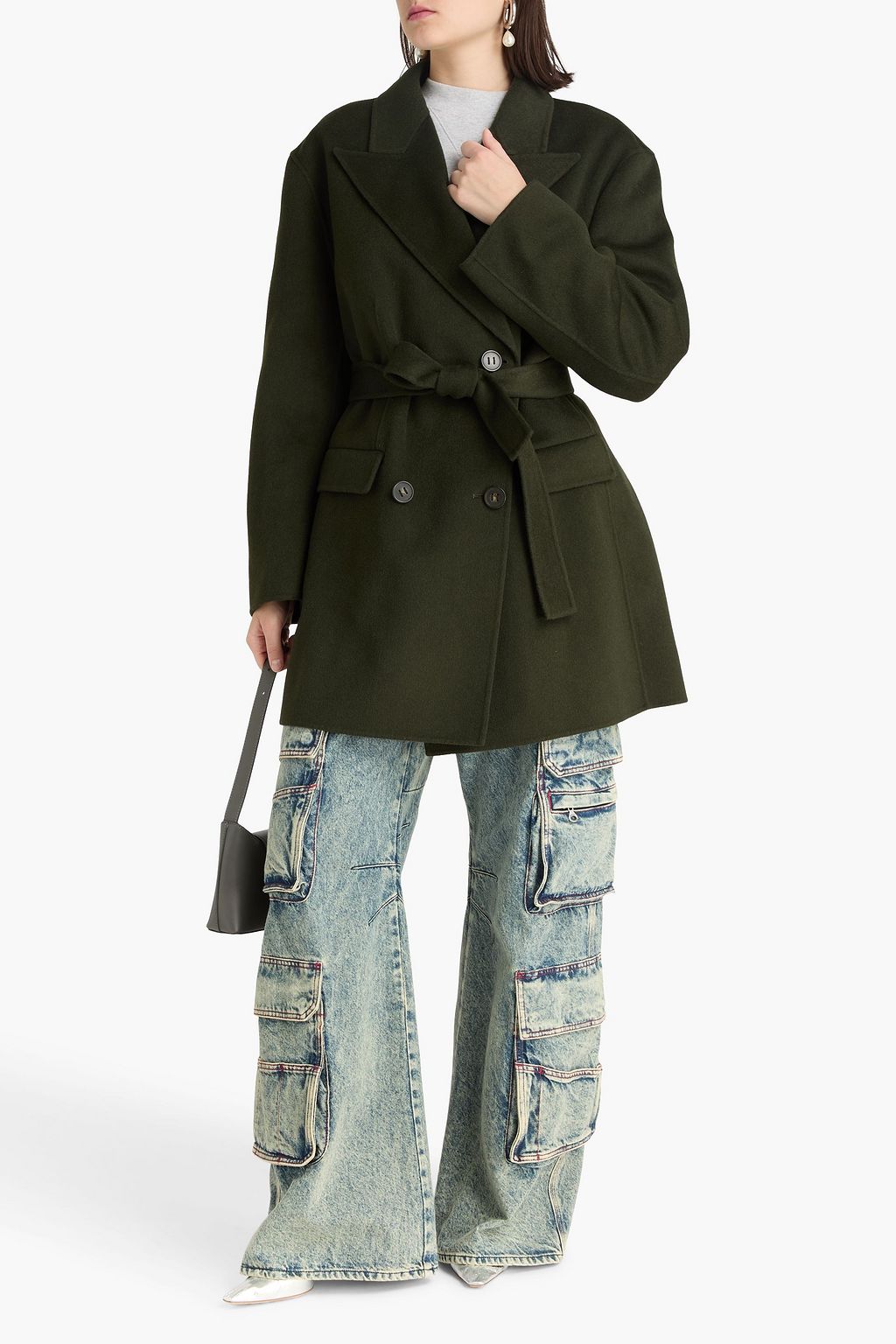 ACNE STUDIOS معطف من صوف اللبّاد بصفين من الأزرار