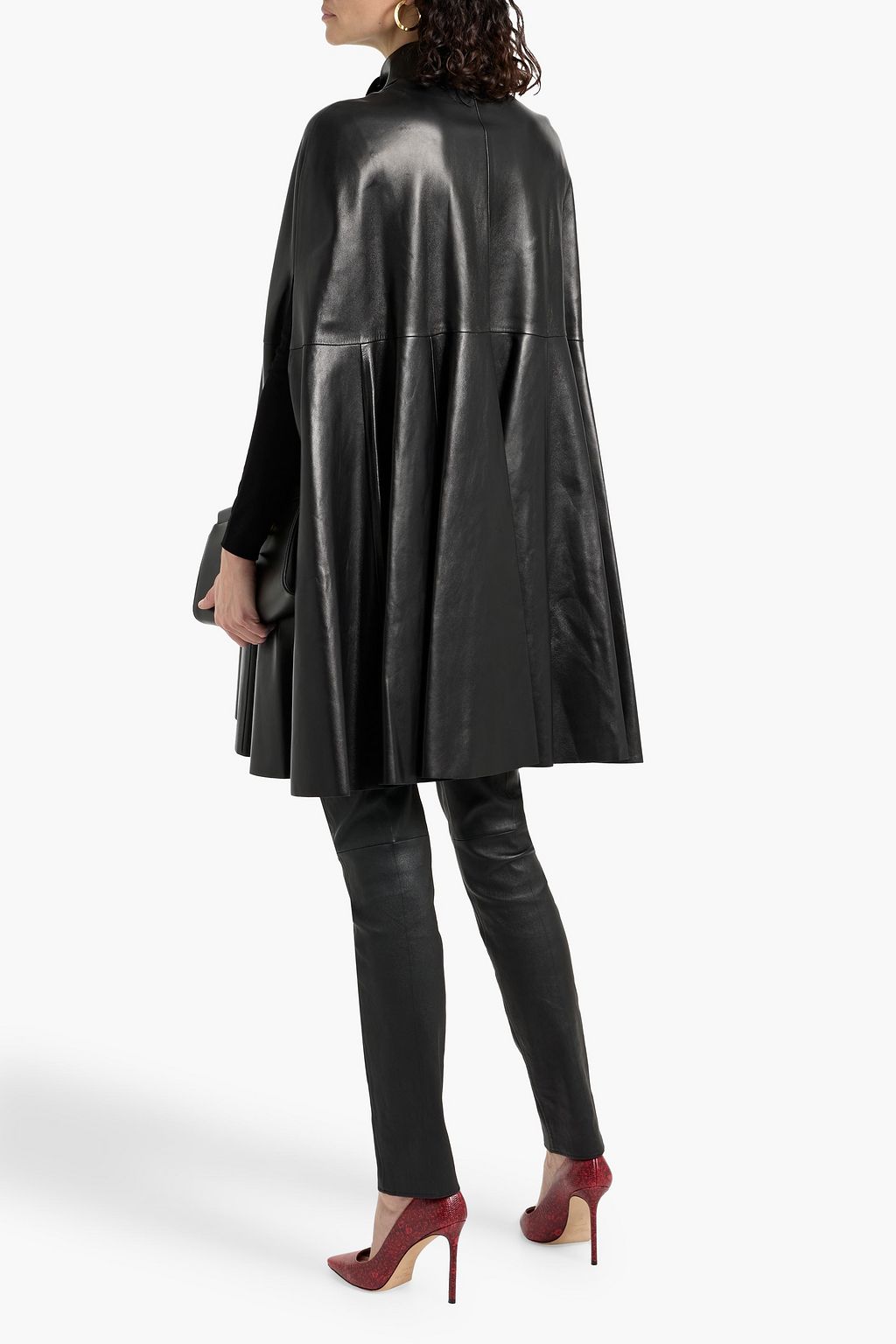 VALENTINO GARAVANI Pleated leather cape