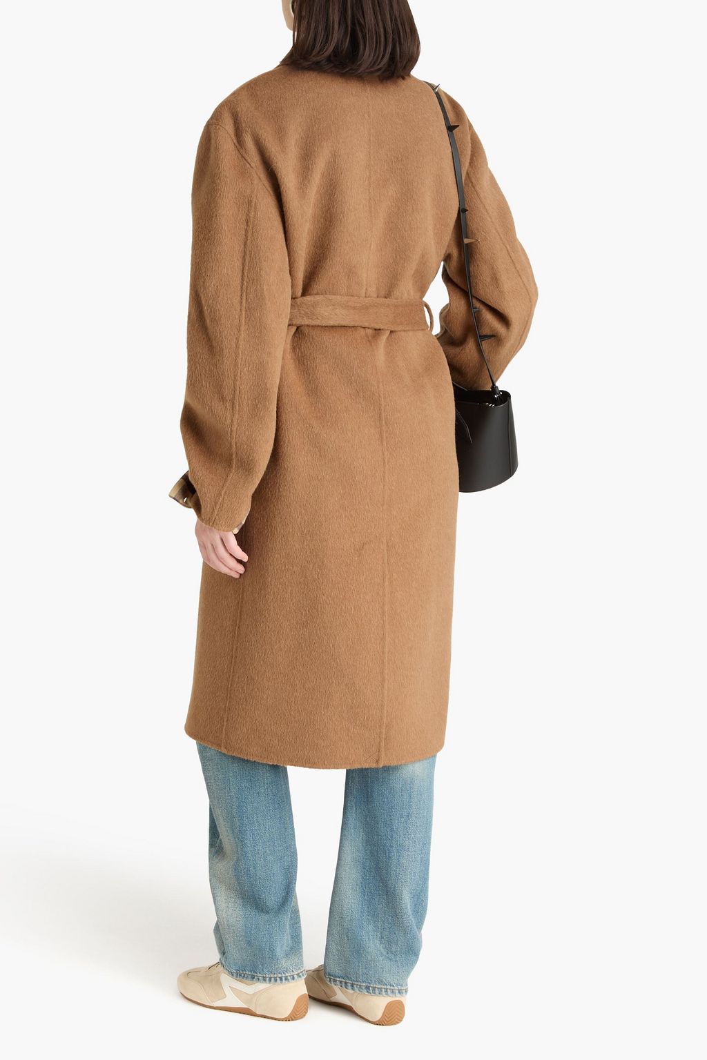 ACNE STUDIOS معطف من الجوخ من مزيج الألبكة والصوف ومزود بصفين من الأزرار