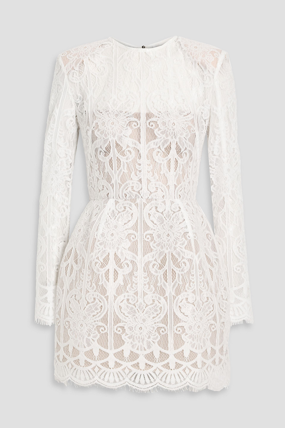 Bronx And Banco Casey Scalloped Lace Mini Dress In White