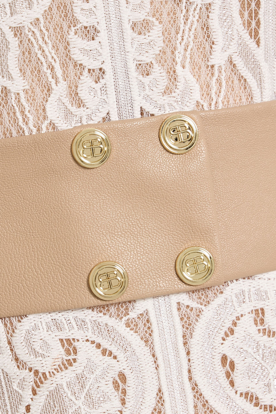 Bronx And Banco Casey Belted Scalloped Lace Mini Dress In White