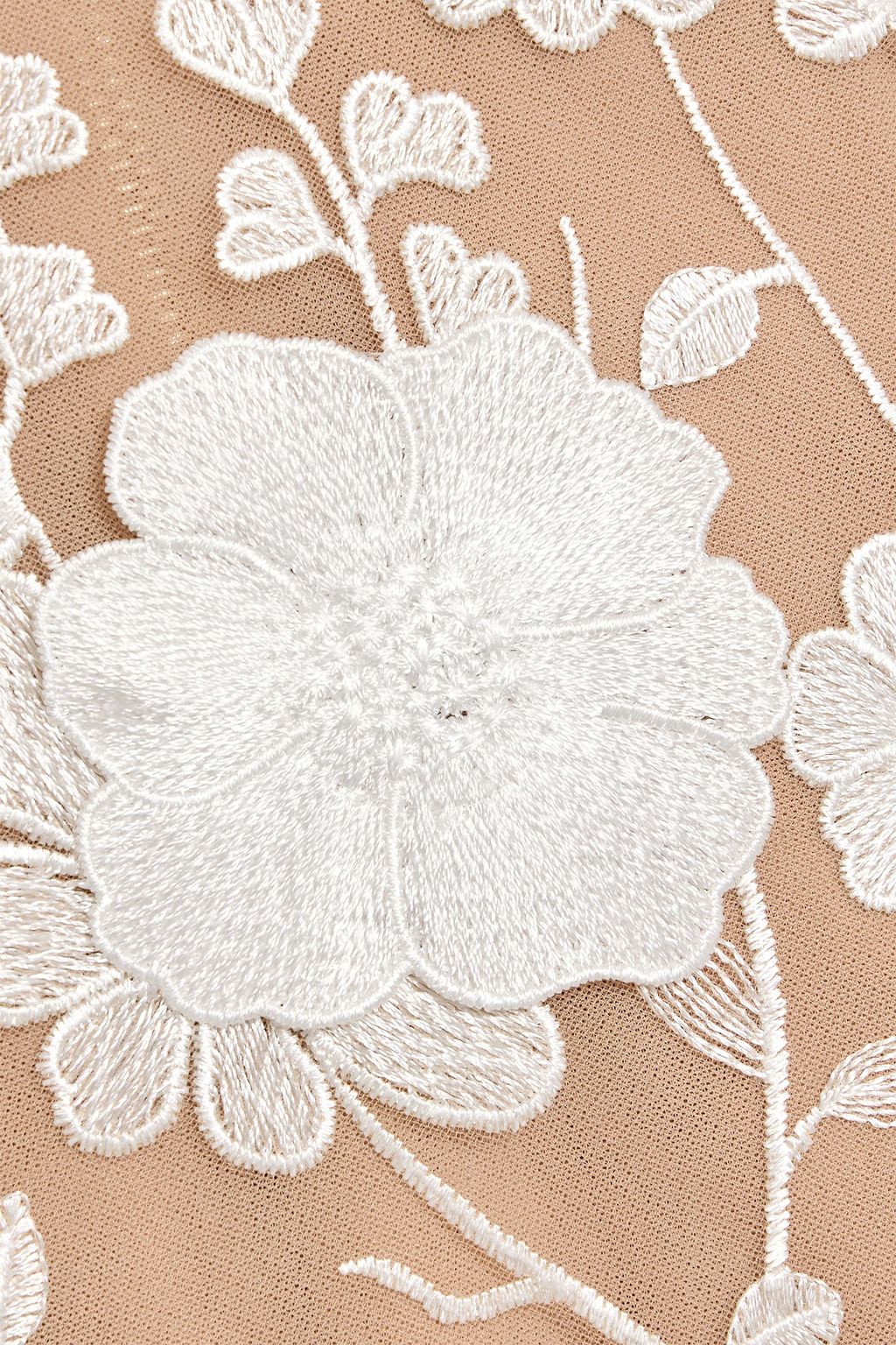 BRONX & BANCO Jasmine strapless floral-appliquéd tulle midi dress