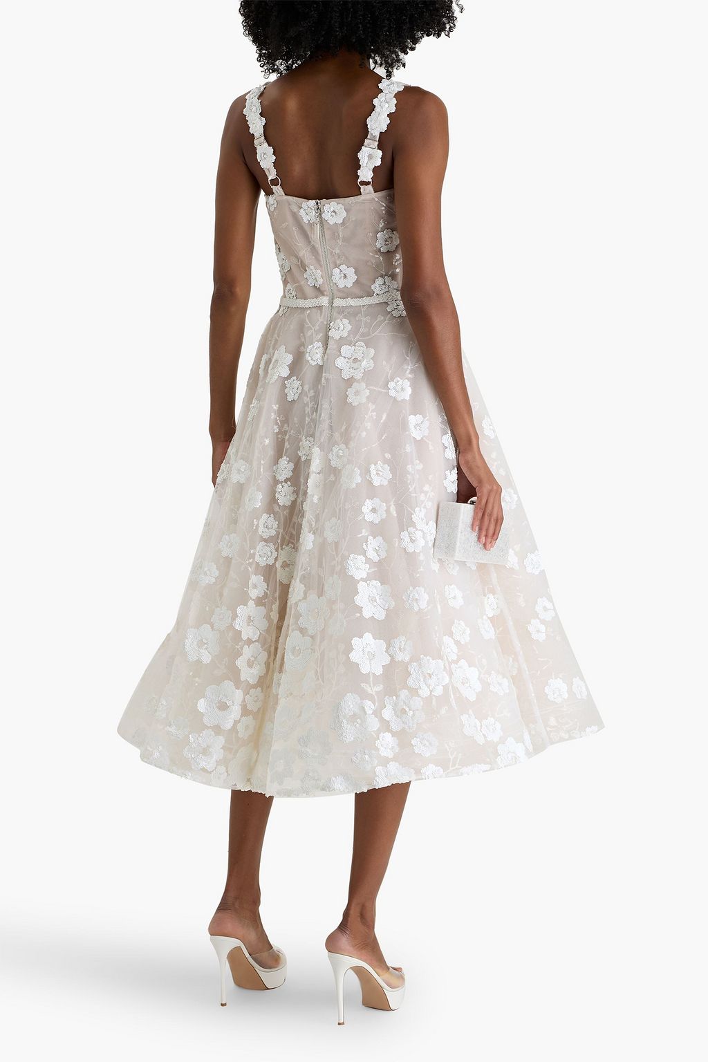 BRONX & BANCO Mademoiselle embellished tulle midi dress