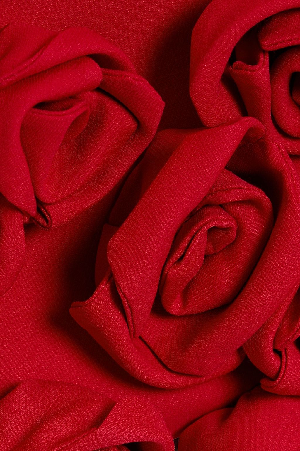 VALENTINO GARAVANI Strapless floral-appliquéd wool and silk-blend crepe mini dress