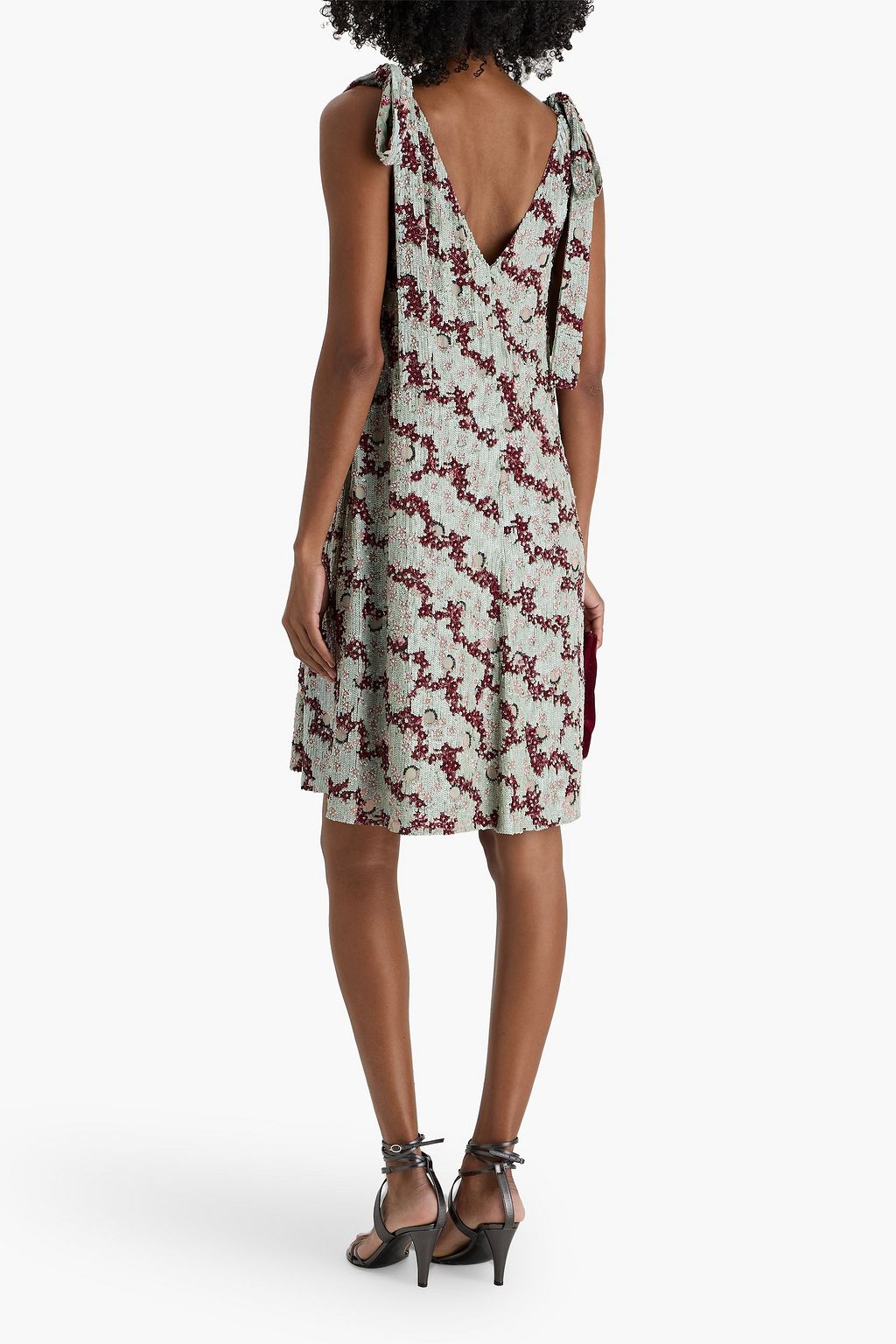 VALENTINO GARAVANI Embellished silk-chiffon mini dress