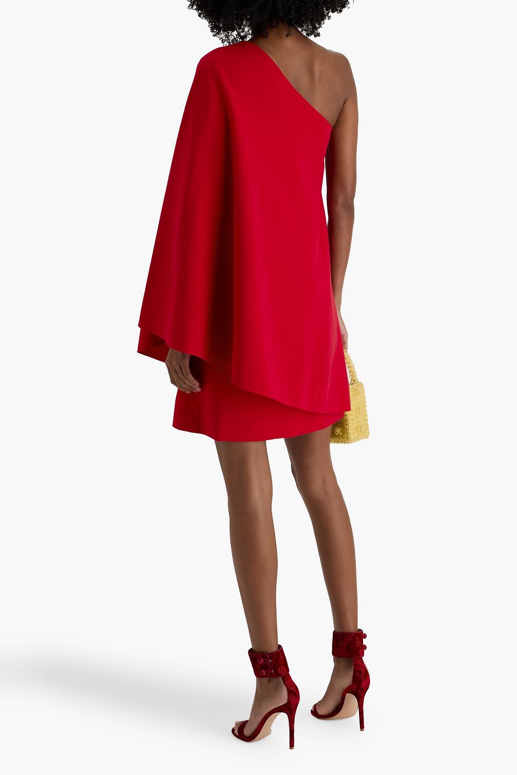 VALENTINO GARAVANI One-shoulder layered wool-blend mini dress