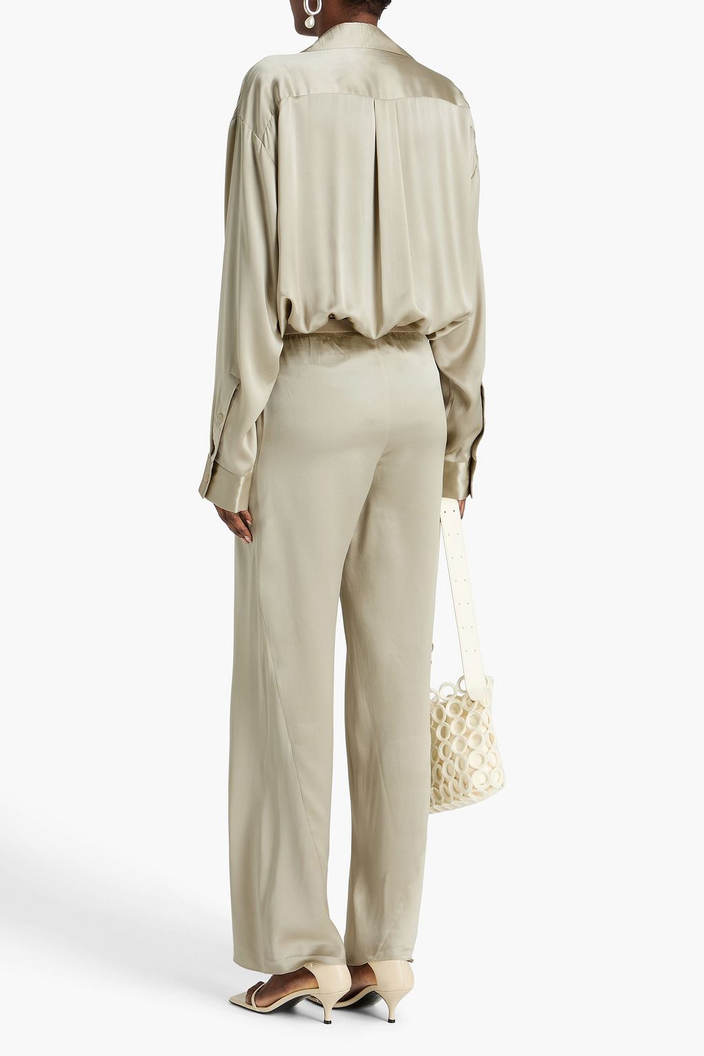 CHRISTOPHER ESBER Silk-charmeuse wide-leg pants