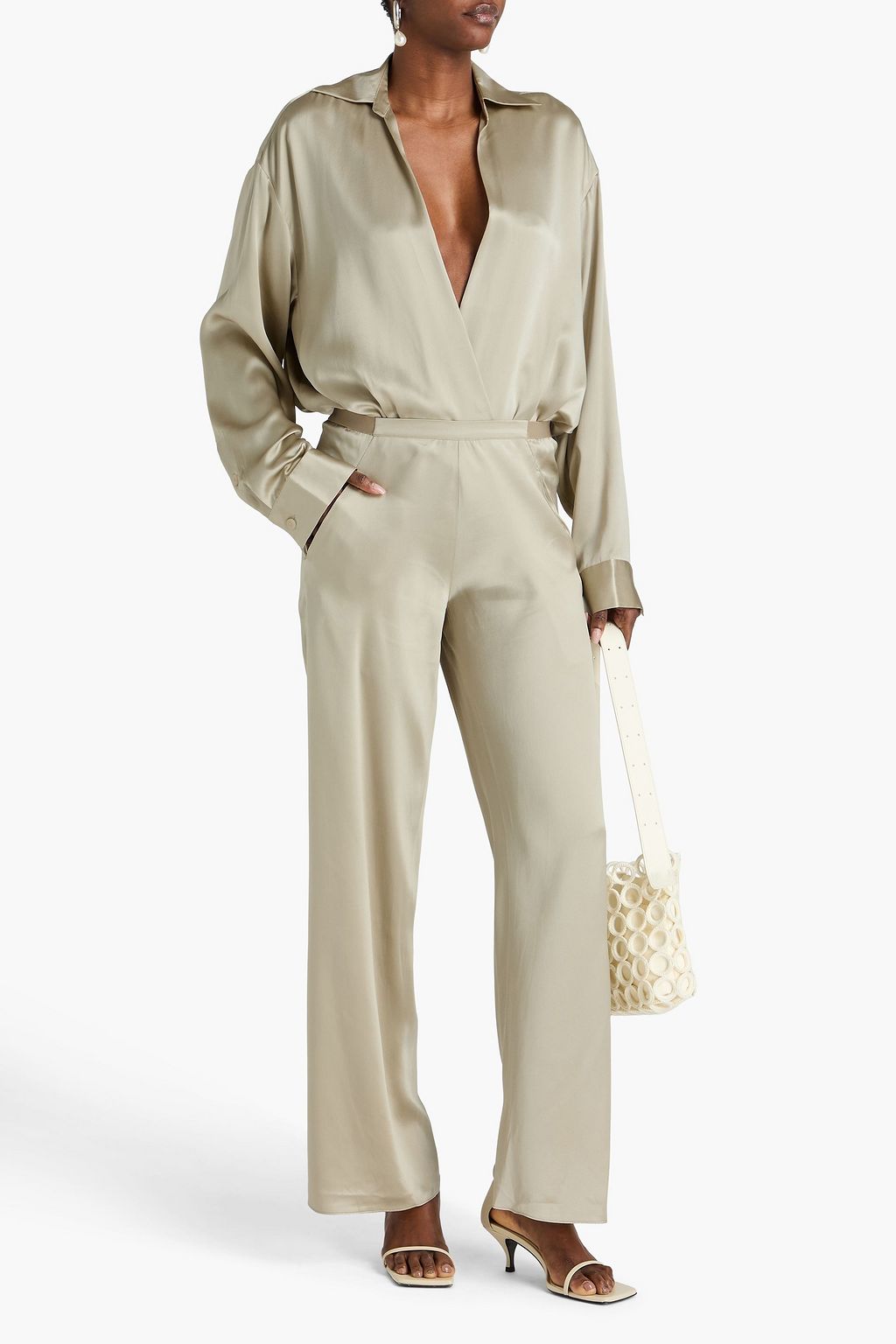 CHRISTOPHER ESBER Silk-charmeuse wide-leg pants