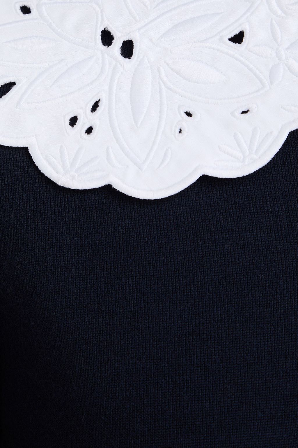 PATOU كارديغان من مزيج صوف المارينو بحواف من البوبلين