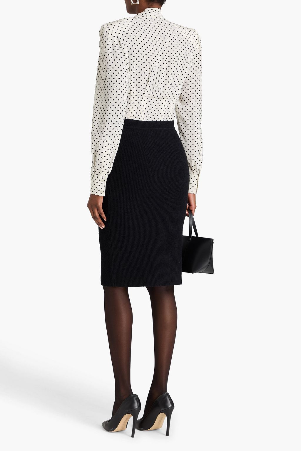 WARDROBE.NYC Brushed ribbed cotton-blend skirt