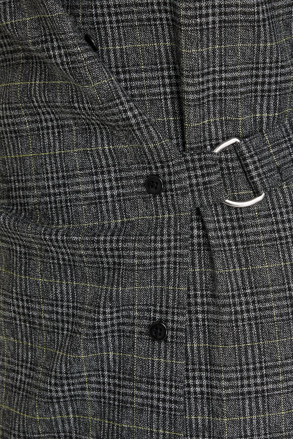 PROENZA SCHOULER PSWL فستان بتصميم ملفوف متوسط الطول من التويد بنقش مربعات