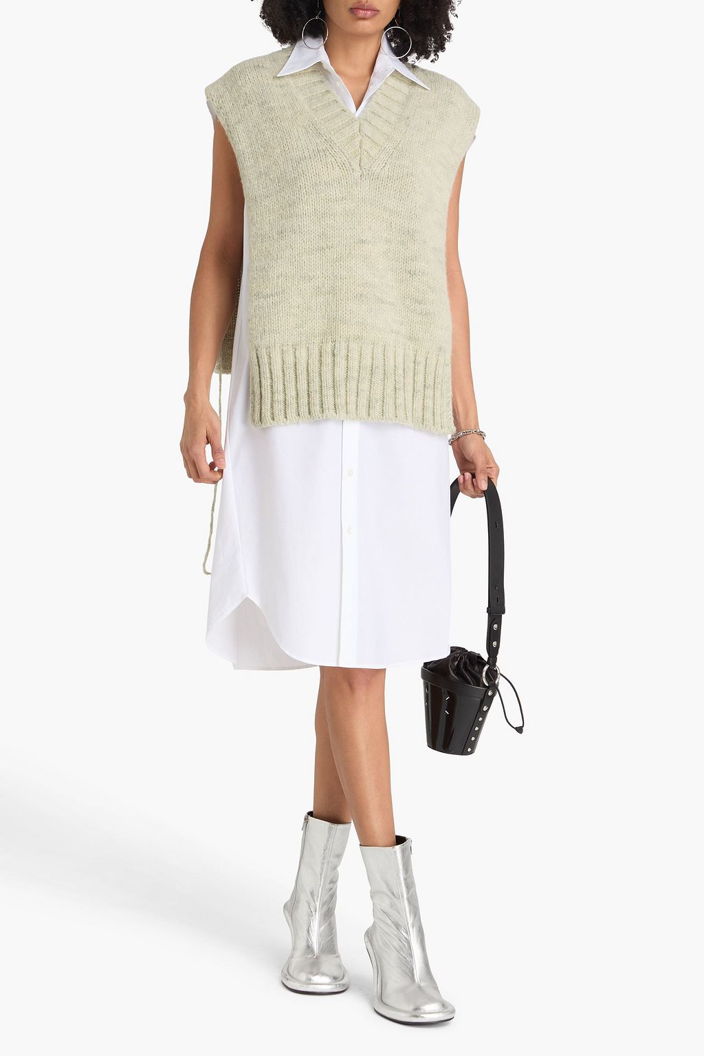 MAISON MARGIELA فيست من مزيج الصوف والقطن والألبكة بنمط ميلانج