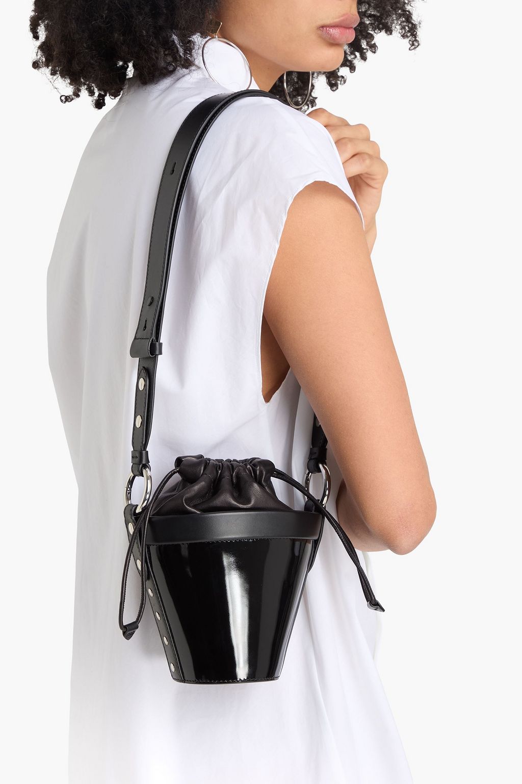 MAISON MARGIELA Smooth and patent-leather bucket bag