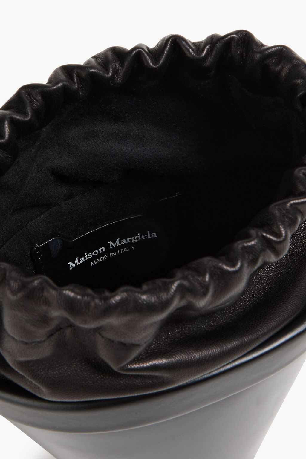 MAISON MARGIELA Smooth and patent-leather bucket bag