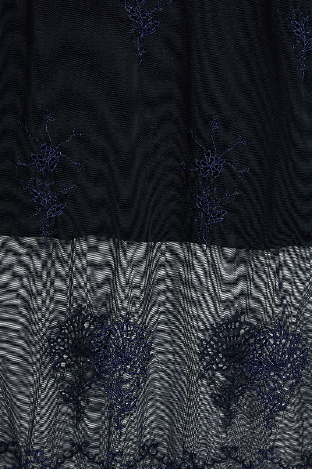 RABANNE فستان طويل من قماش التول المرن ومطرّز