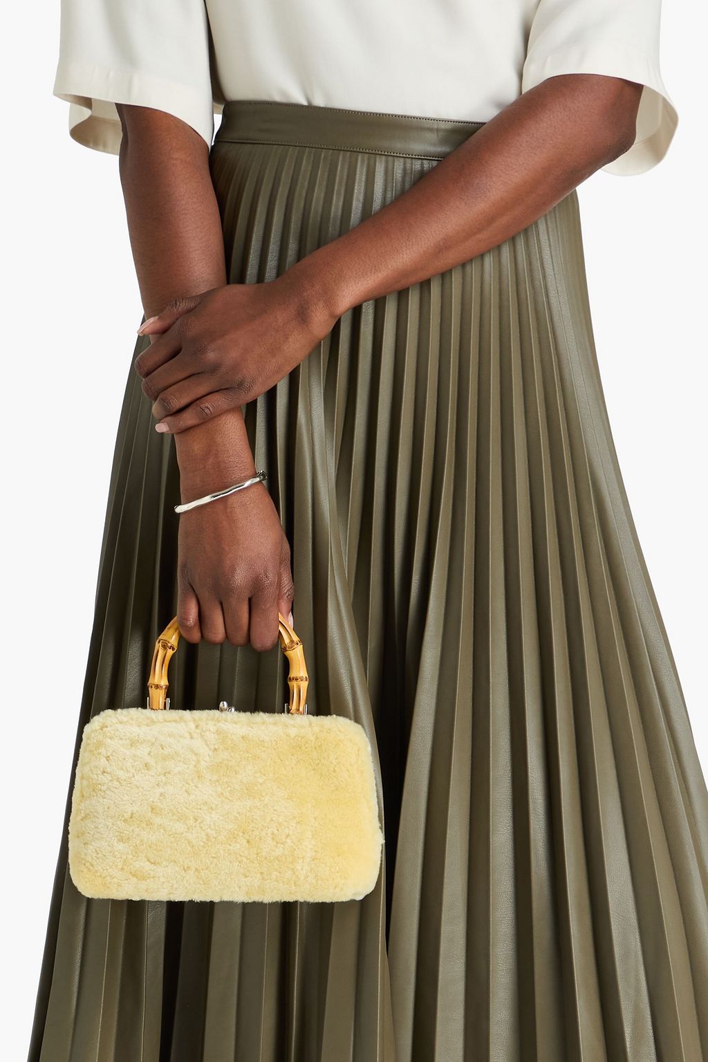 JIL SANDER Goji shearling tote