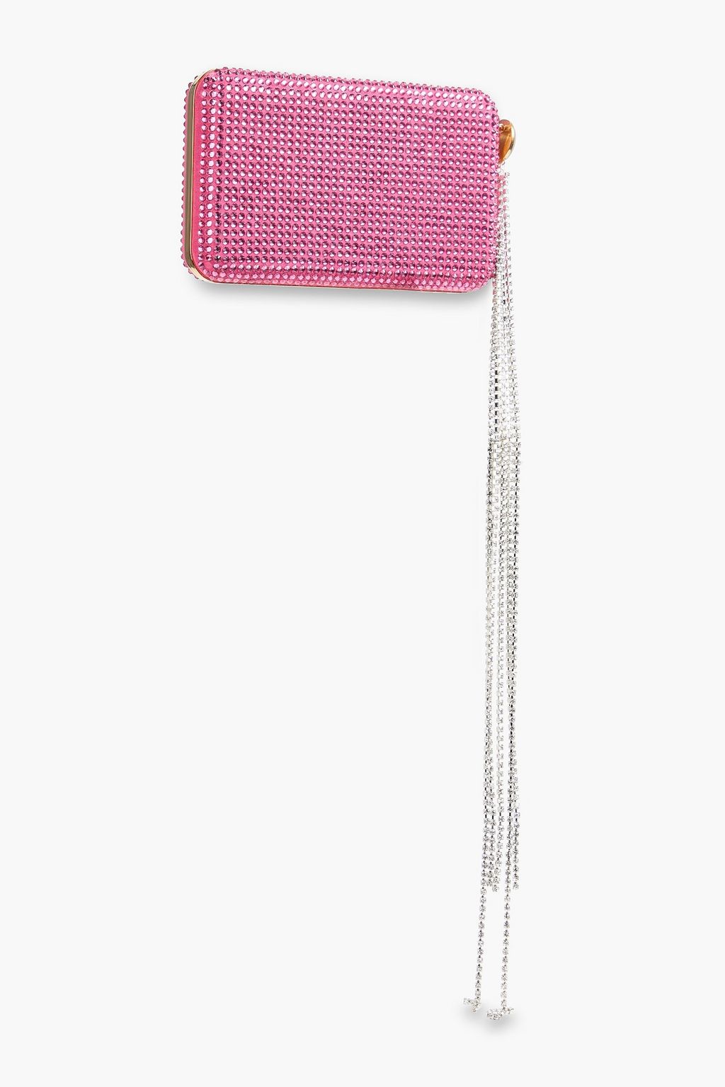 MAGDA BUTRYM Fringed crystal-embellished suede box clutch