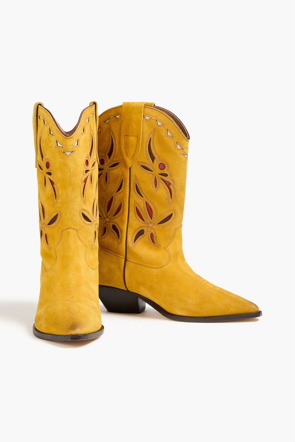 ISABEL MARANT Duerto laser-cut suede cowboy boots