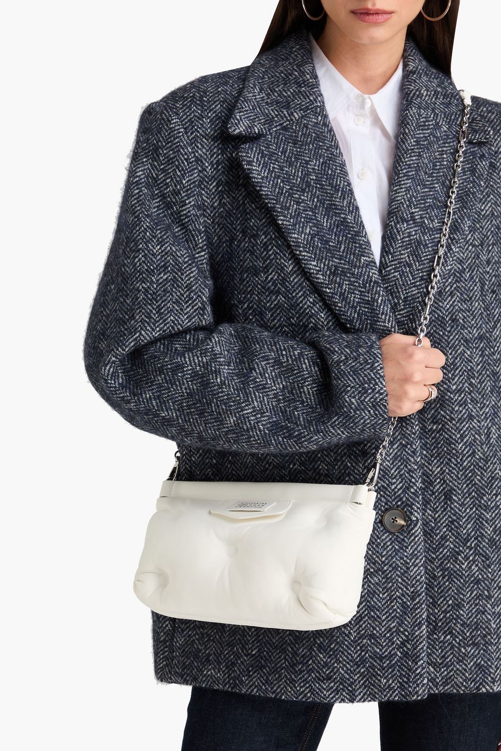 MAISON MARGIELA حقيبة كلاتش من الجلد بتصميم مبطّن