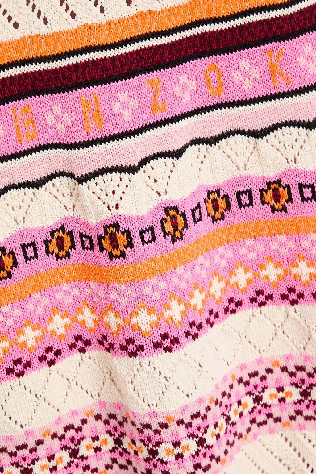 KENZO Fair Isle cotton-blend midi skirt