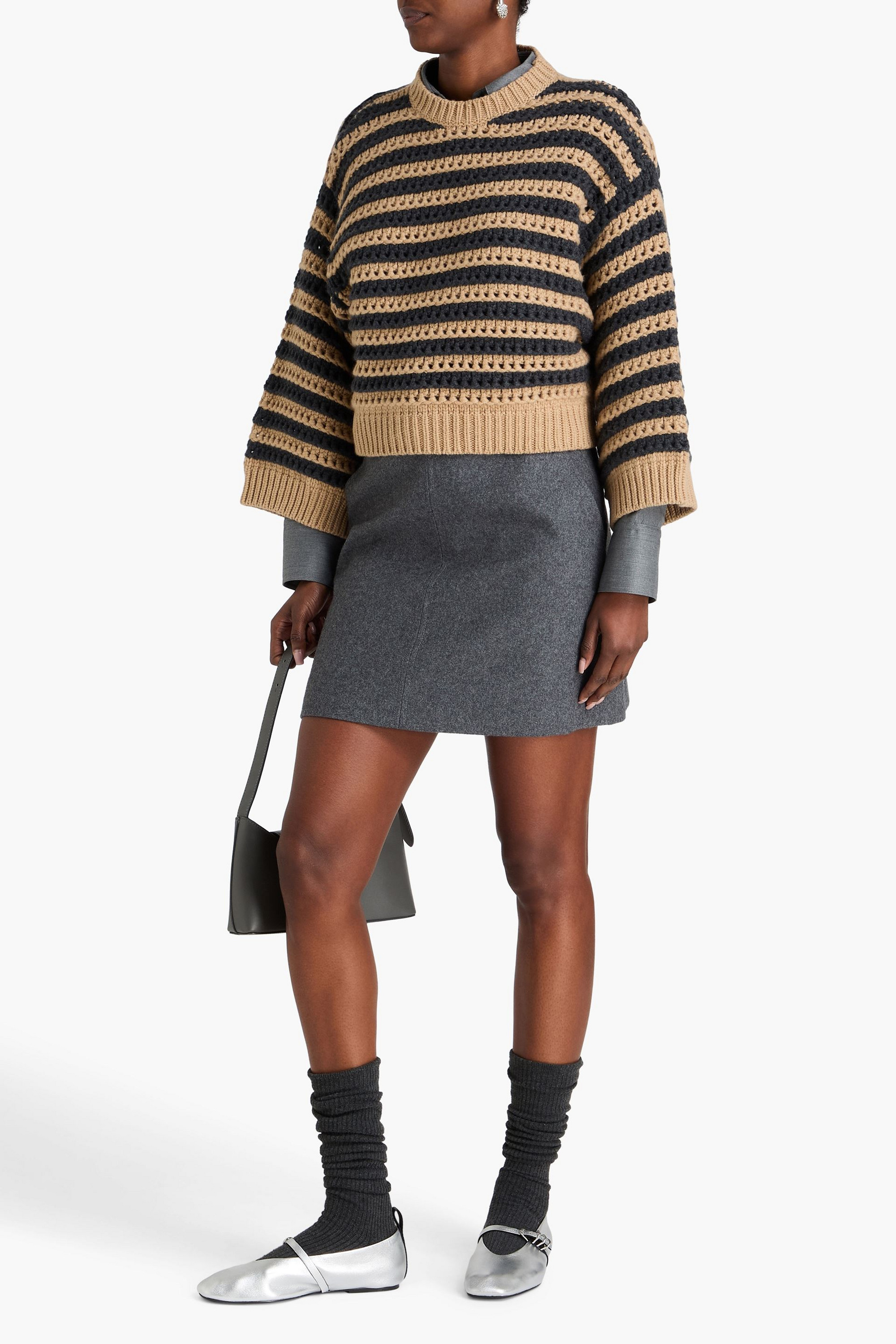 Brunello Cucinelli Striped wool, cashmere and silk-blend sweater