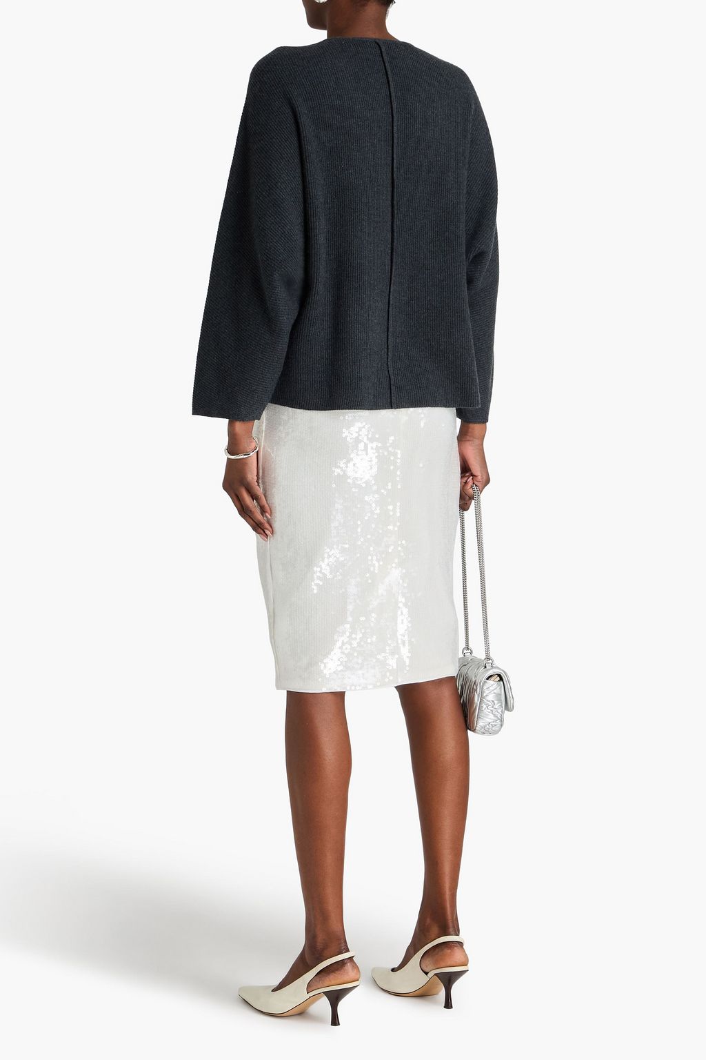 BRUNELLO CUCINELLI 리브 울 캐시미어 실크 혼방 스웨터