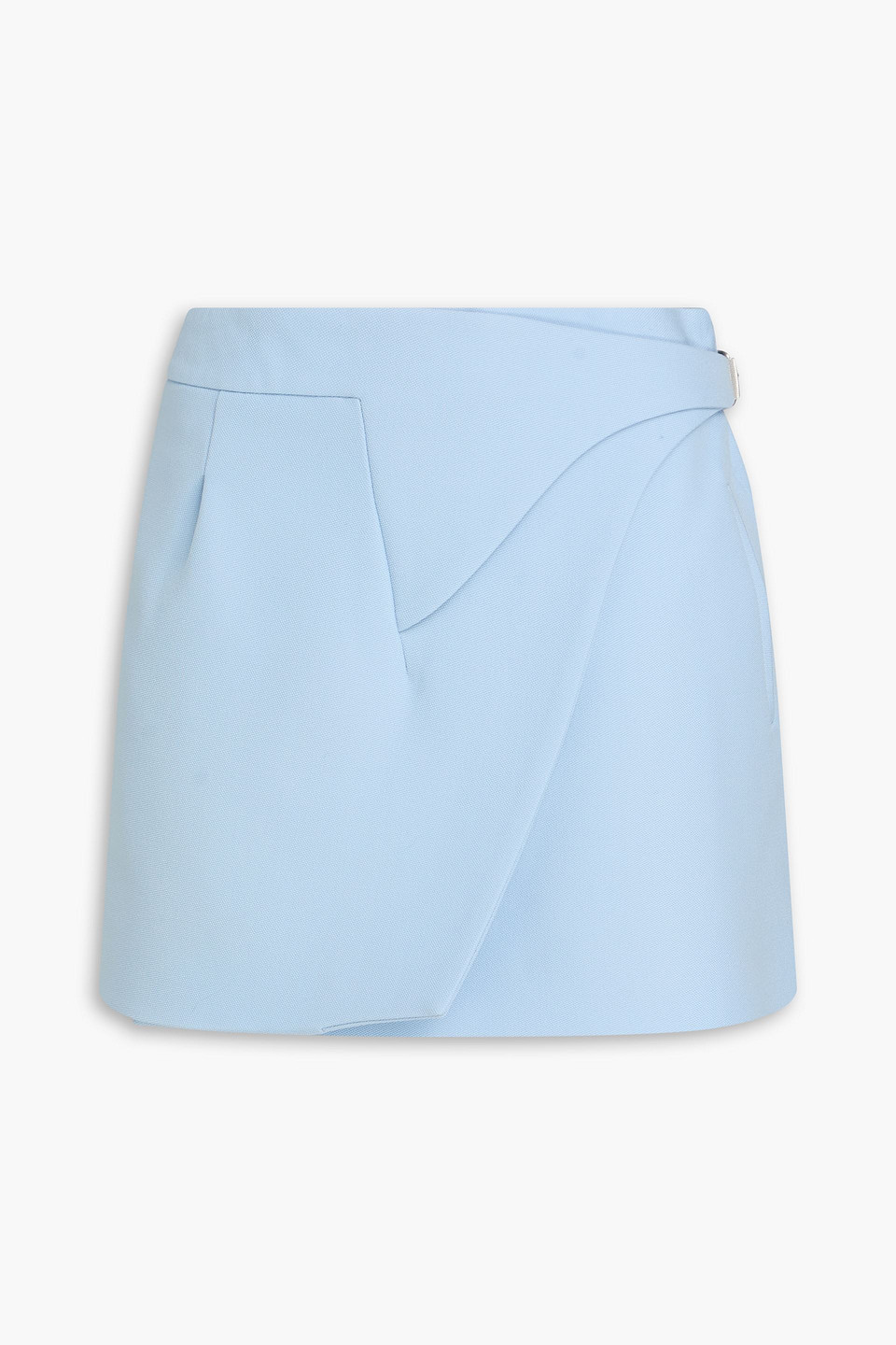 Wardrobe.nyc Grain De Poudre Wool Mini Wrap Skirt In Blue