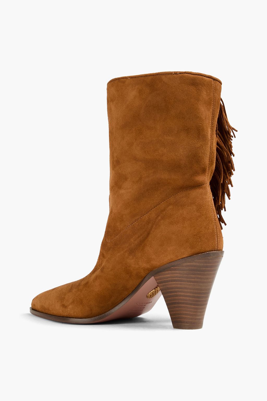 AQUAZZURA Fringed suede ankle boots