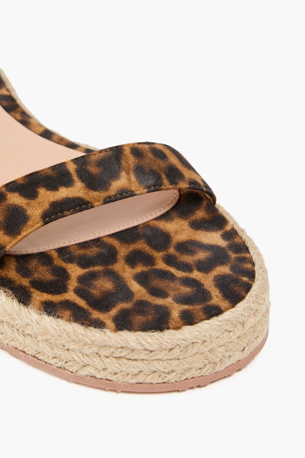 GIANVITO ROSSI صندل من الجلد السويدي بنقوش جلد النمر